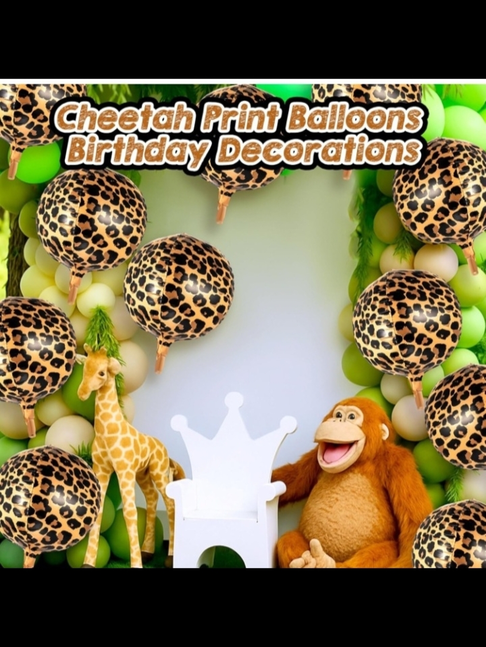 BBTO Leopard Cheetah Print Balloons 6 Pc | 22” - Picture 2 of 3
